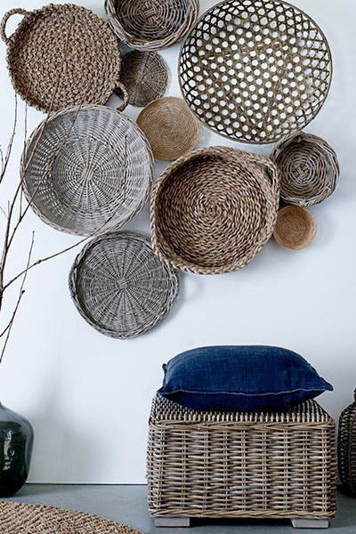 create a  colorful basket wall