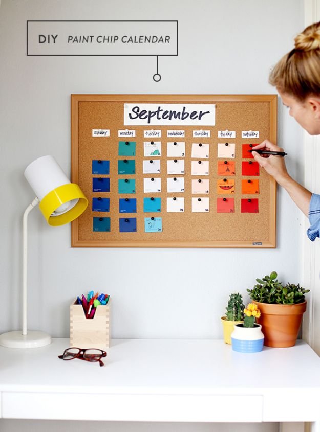 hang up an oversized wall calendar