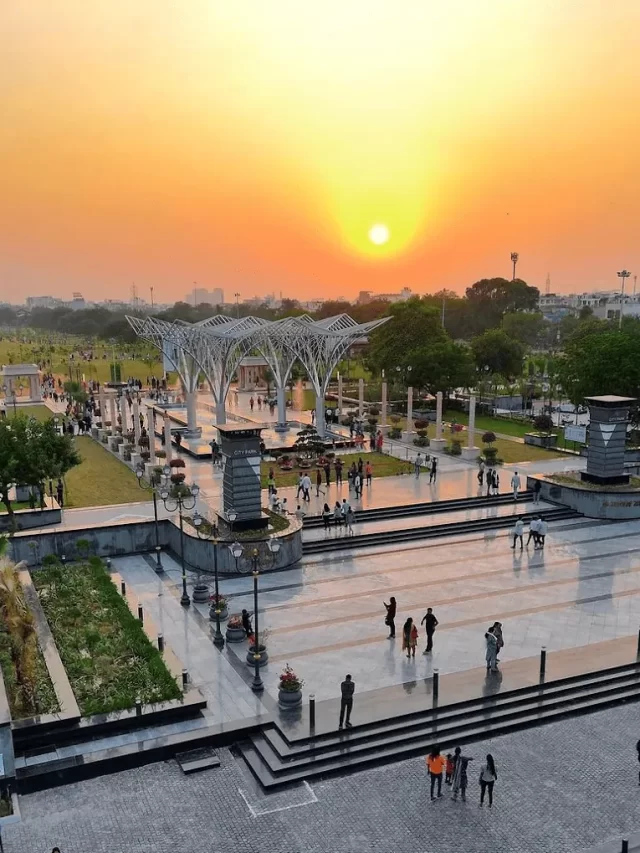 city-park-jaipur-aerial-sunset-view